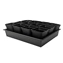 RooTrimmer 3.5 inch (9CM) Square Nursery Pots 60pcs, Sturdy Seedlings Trays 5 Pcs, Seeds Starter Germination Tray, Microgreenings Planter Nursery Propagation 5 Sets