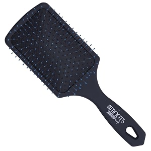 roots zero tangle black paddle hair brush  flexi cushion base  soft rounded bristles  damage-free detangling on sensitivewetdry hair  for men amp women  length - 97 inch model no - rztp-bk