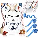 Roowest 54 Pcs Baseball Baby Shower Games Set How Big Is Mommy's Belly