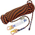 Rope Harness Safety Lanyard 150ft Vertical Roofing Rope With Grab Snap Hook