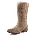 ROPER Womens Tall Stuff Embroidery Snip Toe Casual Boots Mid Calf Low Heel 1-2"