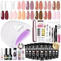ROSALIND Nude Poly Nail Gel Kit-14 Colors+75 Tools Starter Kit Nail Drill