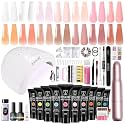 ROSALIND Pink Poly Nail Gel Kit-14 Colors+75 Tools Starter Kit Nail Drill