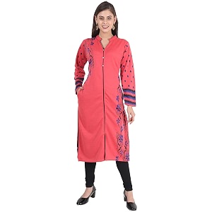 Rosary Womens Winter Wear Jacquard Woolen Straight