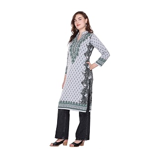 Rosary Womens Winter Woolen Kurti Jacquard Straight