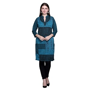 Rosary Womens Winter Woolen Kurti Jacquard Straight