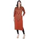 Rosary Women39s Winter Woolen Kurti Jacquard Straight