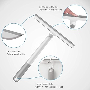 roscoe 360 rotatable cleaning glass wiper window cleaner silicone squeegee for bathroom windows and car glass window squeegee mirror scraper brush with soft rubber cleaner wiper