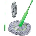 Roscoe 2 in 1 Dehydrated Floor Cleaning Mop - Self Wringing Twist 360 Rotatable Adjustable Commercial Household Microfiber Mop for Wet and Dry Cleaning Hardwood, Vinyl Tile