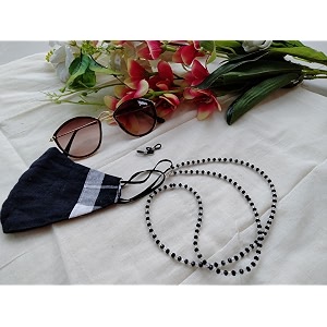 roscoe face mask chain lanyard eyeglass glasses chains mask chain necklace holder lanyard for women stylish sunglass reading eyeglass cord adjustable end glasses holder black amp white-1
