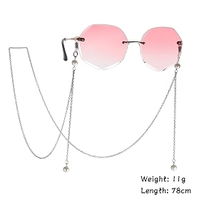 roscoe face mask chain necklace holder lanyard unisex mask strap anti-lost mask leash stylish sunglass reading eyeglass cord adjustable end glasses holder s silver chain with pearl