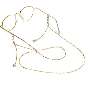 roscoe face mask chain necklace holder lanyard unisex mask strap anti-lost mask leash stylish sunglass reading eyeglass cord adjustable end glasses holder s gold chain with pearl