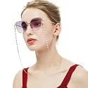 Roscoe Face Mask Chain Lanyard Eyeglass Glasses Chains, Mask Chain Necklace Holder lanyard for Women Stylish Sunglass Reading Eyeglass Cord Adjustable End Glasses Holder (Pearl Chain)