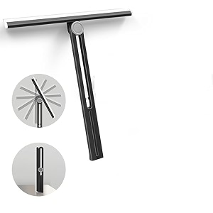 roscoe foldable window wiper cleaning brush 360 rotatable scraper squeegee silicone cleaner tool for tile walls mirror car windshield countertop bathroom
