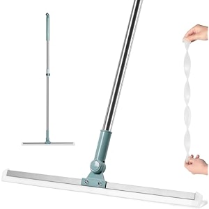 roscoe heavy duty magic broom silicon floor wiper premium floor cleaning squeegeeerfect for bathroom and kitchen floors stainless steel extendable handle 5 cm multicolor