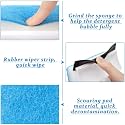 Roscoe Multifunctional Double-Sided Glass Sponge Cleaning Brush for Mirror, Tile and Bathroom - 2-in-1 Window Squeegee With Wiper