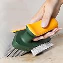Roscoe Tile Grout Cleaner Brush 4 in 1 with Squeegee,Bathroom Cleaning Brushes,V-Shape Gap Scrub Brush Crevice Cleaning Brush Tools, Multifunctional scrubbing Floor Brush