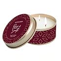 Rose &amp; Smith Scented Tin Candle - Golden Amber | Gold Embellished Travel Tin with Lid | 3-Wicks for Strong Fragrance Throw | Pure Soy Wax | Premium Aroma for Gifting, Aromatherapy &amp; Home Décor