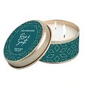 Rose &amp; Smith Scented Tin Candle - Cool Citrus &amp; Basil | Gold Embellished Travel Tin with Lid | 3-Wicks for Strong Fragrance Throw | Pure Soy Wax | Premium Aroma for Gifting, Aromatherapy &amp; Home Décor