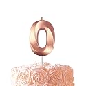 Rose Gold Birthday Number 0 Candles for Wedding Party Cake Decorations