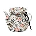 Rose Shrub Tea Cosy Breakfast Kettle Cover Insulated Warmer, Dust Proof Cotton Keep Warm for Dining Table Decor Linner Time Use