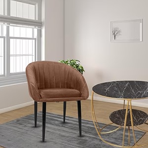 rose amber dining chair  accent chair for living room bedroom study room  velvet fabric amp cushion seat with metal legs  restaurants  1 year brand warranty coffee brown set of 1