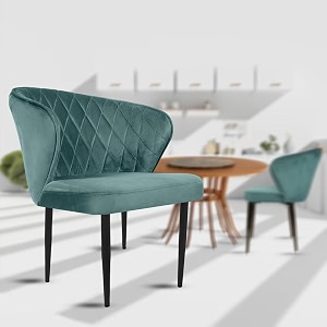 rose tora dining chair  accent chair for living room bedroom study room  velvet fabric amp cushion seat with metal legs  restaurants  1 year brand warranty 1 rainforest green