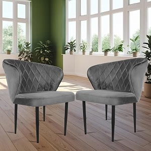 rose tora dining chair  accent chair for living room bedroom study room  velvet fabric amp cushion seat with metal legs  restaurants  1 year brand warranty 2 mouse grey