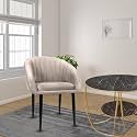 ROSE® Amber Dining Chair | Accent Chair for Living Room Bedroom Study Room | Velvet Fabric &amp; Cushion Seat with Metal Legs | Restaurants | 1 Year Brand Warranty (Classic Cream, Set of 1)