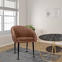 ROSE® Amber Dining Chair | Accent Chair for Living Room Bedroom Study Room | Velvet Fabric & Cushion Seat with Metal Legs | Restaurants | 1 Year Brand Warranty (Coffee Brown, Set of 1)