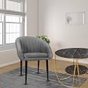 ROSE® Amber Dining Chair | Accent Chair for Living Room Bedroom Study Room | Velvet Fabric &amp; Cushion Seat with Metal Legs | Restaurants | 1 Year Brand Warranty (Mouse Grey, Set of 1)