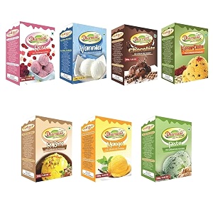 dharmasut rosevanillachocolatekesar pistarajbhogmangopista ice cream powder 700gpack of 7