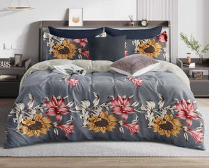 rosealia cotton super king flat 260 tc printed 1 bedsheet with 2 pillow covers