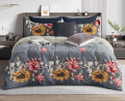 ROSEALIA Cotton Super King Flat 260 TC Printed 1 Bedsheet with 2 Pillow Covers