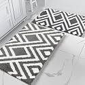 Roseate Egyptian Super Soft (40x60 cm) Microfibre Solid 2000 GSM Bath Mat Super Absorbent Anti Skid Mats for Bathroom/Bedroom/Kitchen/Door Mat/Floor Mat (Grey) Pack of 2