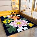 Roseate Nature Super Soft (50x80 cm) Microfibre 2000 GSM Bath Mat Super Absorbent Anti Skid Door Mats for Home/Bathroom/Bedroom/Kitchen/Floor Mat (Blue) Pack of 1