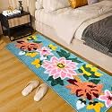 Roseate Nature Super Soft (50x120 cm) Microfibre 2000 GSM Anti Skid Runner for Bedroom/Carpets for Living Room/Kitchen Mats for Floor/Floor Mat/Bathroom Mat/Rug (Peacock) Pack of 1