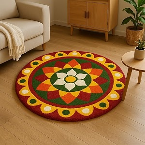 Roseate Rangoli 60x60 cm Super Soft Microfiber
