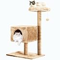 Rosebell Cat Tree Tower with Condo &amp; Plush Perch – Multi-Level Cat Furniture with Toy Ball for Indoor Cats, Golden