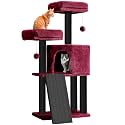 Rosebell Cat Tree Tower for Indoor Cats with Multiple Platforms, Hanging Toys, and Scratching Posts – Fun and Safe Climbing Structure - Wine Color