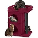 Rosebell Indoor Cat Tree with Cozy Top Bed, Climbing Platforms &amp; Enclosed Condo for Resting - Green