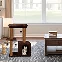 Rosebell Multi-Level Cat Tree Tower with Scratching Posts &amp; Plush Perch – Compact Activity Center with Hanging Balls for Indoor Cats (Height 29 Inch) - Green Color