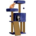 Rosebell Sturdy Cat Activity Tower with Perches, Scratch-Friendly Posts, and Play Balls – Perfect Play and Rest Spot for Cats - Navy Blue