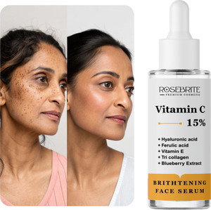 rosebrite vitamin c anti-wrinkle serum  with hyaluronic acid  ferulic acid for bright smooth  youthful-looking skin 30 ml