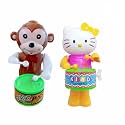 Musical Drummer Dancing Sound Toy for Babies, Educational Toddler Toy with Action Drum Baby Toys for Kids (Chock Monk- Pink KITY-003)
