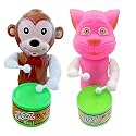 Musical Drummer Dancing Sound Toy for Babies, Educational Toddler Toy with Action Drum Baby Toys for Kids (Chock Monk- Pink BILI-003)