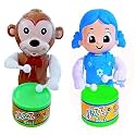 Musical Drummer Dancing Sound Toy for Babies, Educational Toddler Toy with Action Drum Baby Toys for Kids (Chock Monk- BLUE-003)