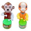 Musical Drummer Dancing Sound Toy for Babies, Educational Toddler Toy with Action Drum Baby Toys for Kids (Chock Monk- White DUCK-003)