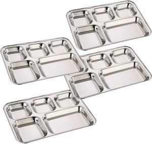 Rosefinch 5in1 Stainless Steel Plates with Compartments