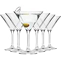 ROSEFINCH Martini Glasses 6 Pc- Hand Blown Crystal Martini Glasses with Stem - Elegant Cocktail Glasses for Bar, Martini, Cosmopolitan, Manhattan, Gimlet, Pisco Sour - Glassware - 135 ml